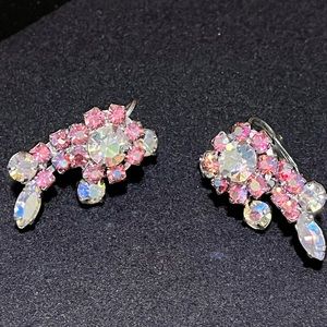Vintage JAY KEL sterling silver rhinestone earrings